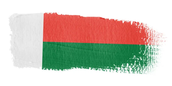 Penseelstreek vlag Madagaskar — Stockfoto
