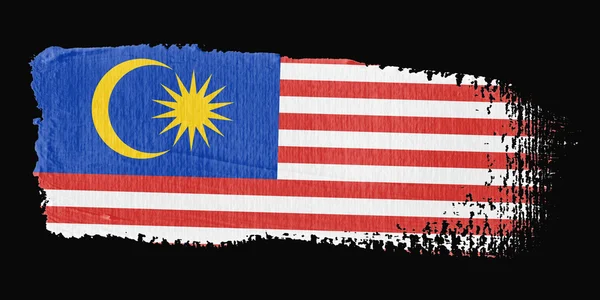 Pinselstrich-Flagge Malaiisch — Stockfoto