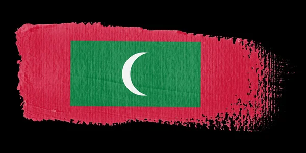 Penseelstreek vlag Maldiven — Stockfoto