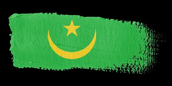 Penseldrag flagga Mauretanien — Stockfoto