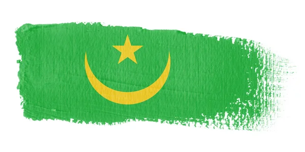Pincelada Bandeira Mauritânia — Fotografia de Stock