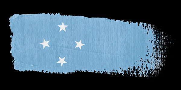 Pinselstrich Flagge Mikronesien — Stockfoto