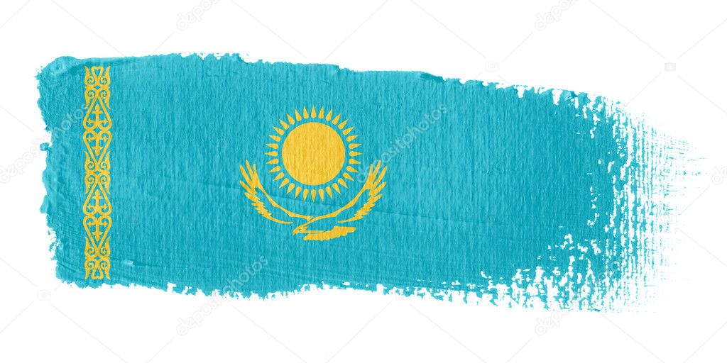 Brushstroke Flag Kazakhstan
