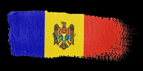 Penseldrag flagga Moldavien — Stockfoto
