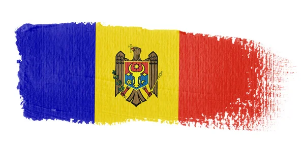 Penseldrag flagga Moldavien — Stockfoto