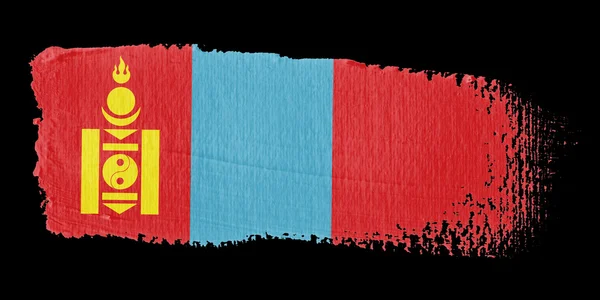 Pinselstrich Flagge Mongolei — Stockfoto