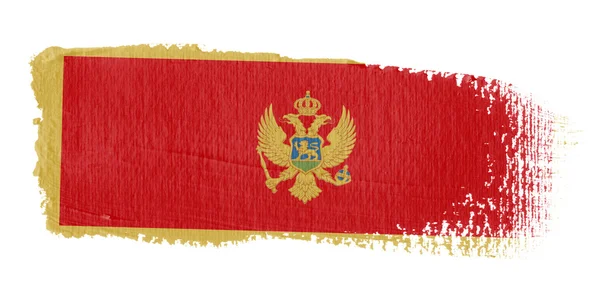 Ecsetvonás zászló Montenegró — Stock Fotó