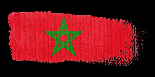 Pinselstrich Flagge Marokko — Stockfoto