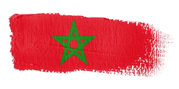 Penseldrag flagga Marocko — Stockfoto