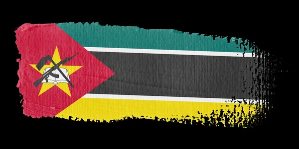 Penseldrag flagga Moçambique — Stockfoto