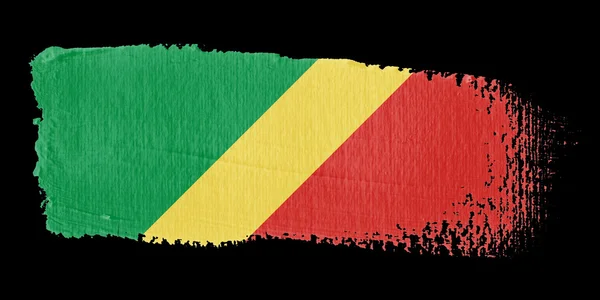 Brushstroke Drapeau République du Congo — Photo