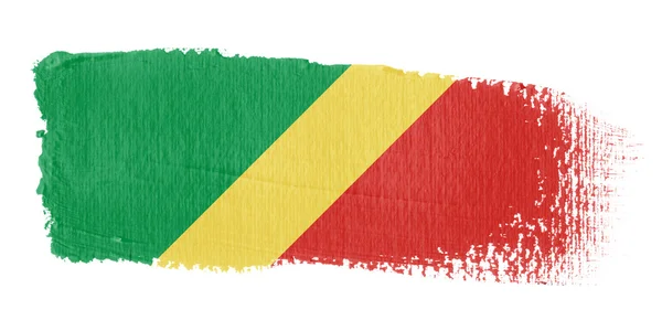 Флаг Республики Конго с мазком кисти — стоковое фото
