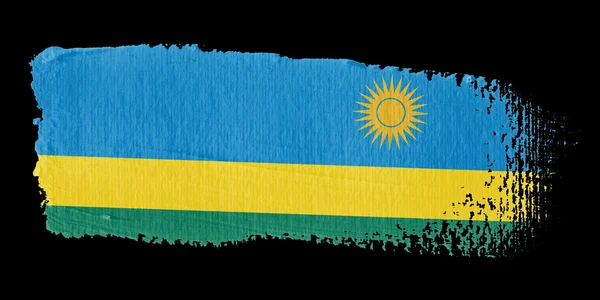 Penseelstreek vlag rwanda — Stockfoto
