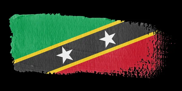 Pincelada Bandeira São Cristóvão e Nevis — Fotografia de Stock