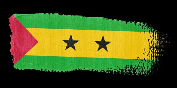 Pincelada Bandeira São Tomé e Príncipe — Fotografia de Stock