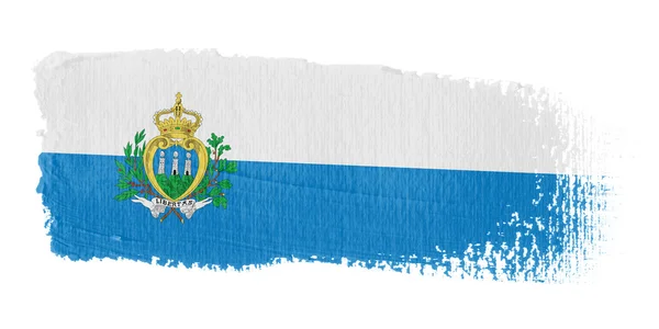Pincelada Bandeira San Marino — Fotografia de Stock