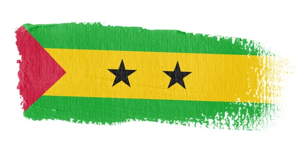 Pincelada Bandera Santo Tomé y Príncipe —  Fotos de Stock
