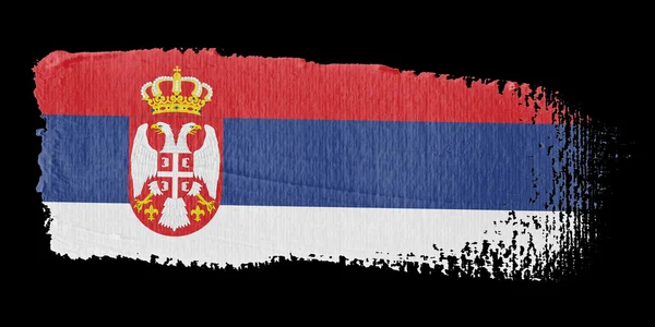 Brushstroke Sırbistan bayrağı — Stok fotoğraf