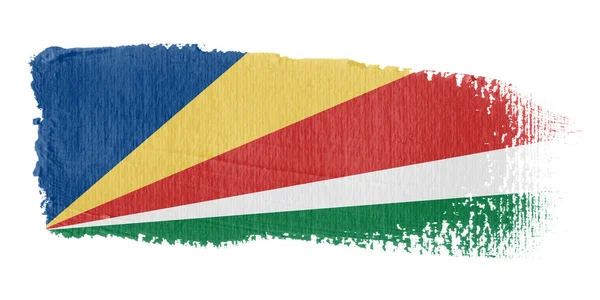 Penseelstreek vlag Seychellen — Stockfoto