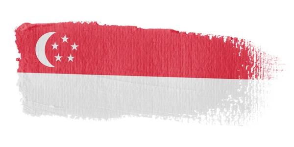 Brushstroke Singapur bayrağı — Stok fotoğraf