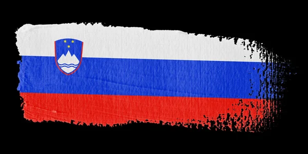Penseelstreek vlag Slovenië — Stockfoto