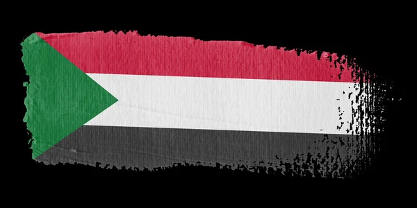 Penseelstreek vlag Soedan — Stockfoto