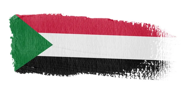 Ecsetvonás zászló Szudán — Stock Fotó