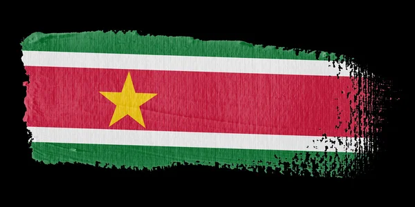 Pincelada Bandera Surinam —  Fotos de Stock