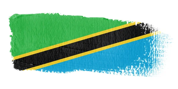Pincelada Bandera Tanzania —  Fotos de Stock