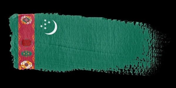 Pincelada Bandera Turkmenistán —  Fotos de Stock