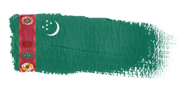 Penseelstreek vlag turkmenistan — Stockfoto