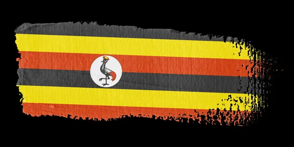 Penseelstreek vlag van Oeganda — Stockfoto