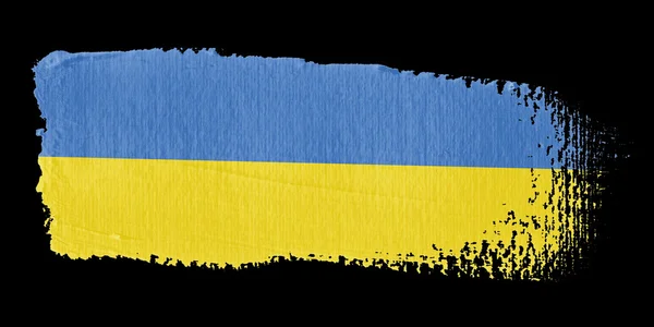 Pinselstrich Flagge Ukraine — Stockfoto