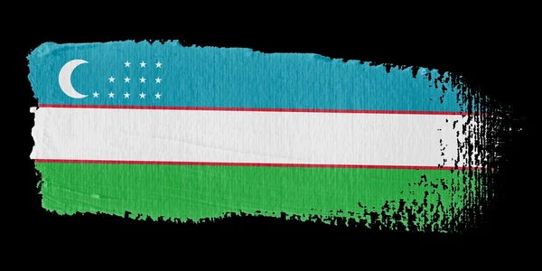 Pincelada Bandera Uzbekistán — Foto de Stock