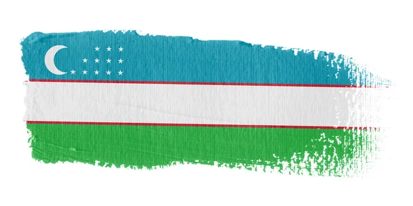 Penseldrag flagga uzbekistan — Stockfoto