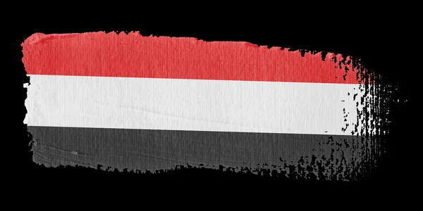 Pincelada Bandeira Iêmen — Fotografia de Stock