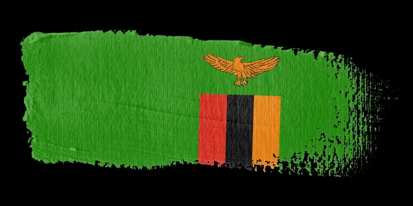 Pincelada Bandera Zambia — Foto de Stock
