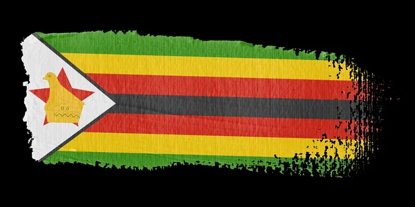 Penseelstreek vlag zimbabwe — Stockfoto