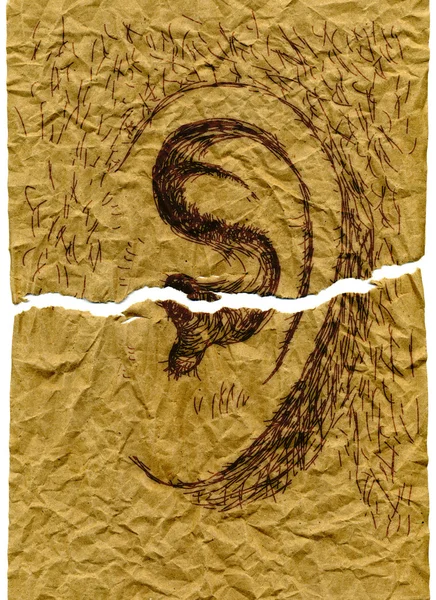 Desenho da orelha — Fotografia de Stock