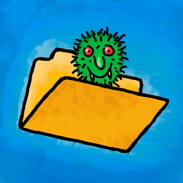 Painting folder virus — Stock Photo, Image