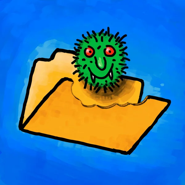 Obraz folderu wirus — Zdjęcie stockowe