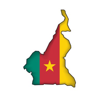 Map flag Cameroon clipart