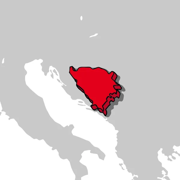 Bosnia Erzegovina Mappa 3d — Vettoriale Stock