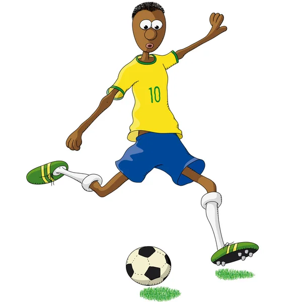 นักฟุตบอลบราซิล — ภาพเวกเตอร์สต็อก