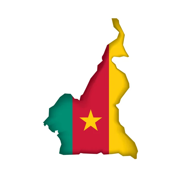 Mapa Bandera Camerún — Archivo Imágenes Vectoriales
