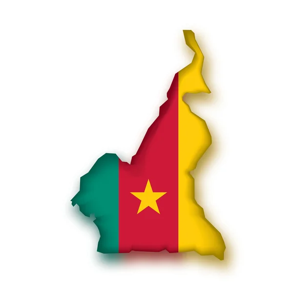 Mappa bandiera Camerun — Vettoriale Stock