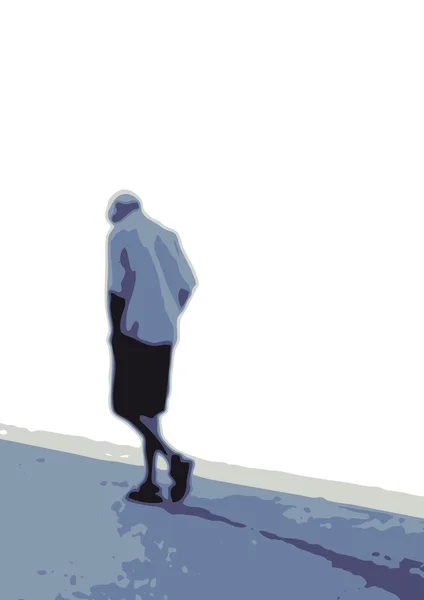 Hombre que camina solo — Archivo Imágenes Vectoriales