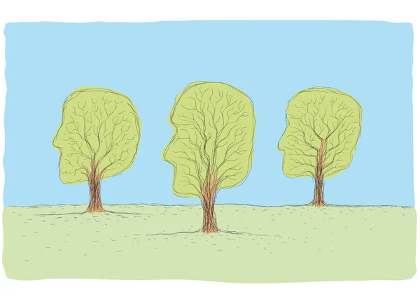 Träd-format huvud — Stock vektor