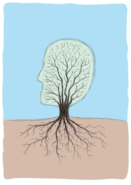 Hlava ve tvaru stromu — Stockový vektor