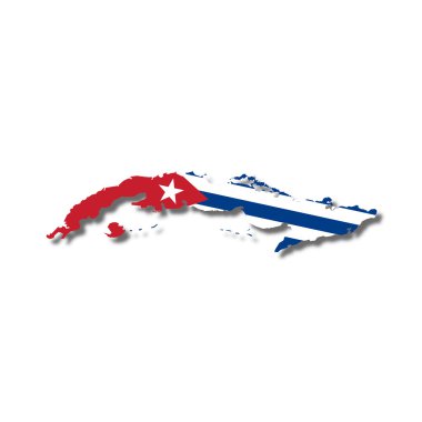 Map flag Cuba clipart